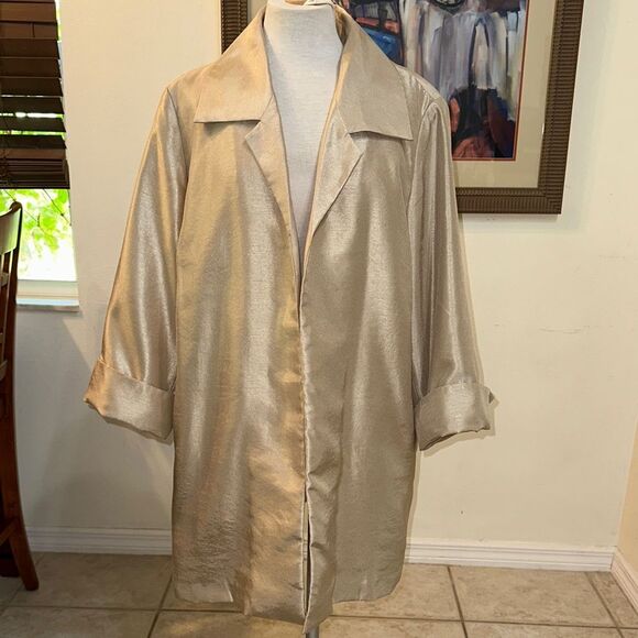 Chico’s Gold Lame’ Elegant Gold Jacket Size 3 - (XL) - Picture 2 of 10